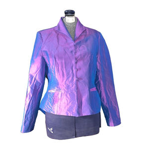 Kenly Silk Blazer, Purple, pictures of measurements